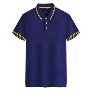 Camiseta Deportiva de Punto 100% Algodón para Hombre, Estilo Golf, Antiarrugas, Teñida con Hilo, con Patrón Sólido, Tipo Polo para Hombres de Negocios - Product Image 1