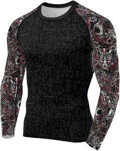 Camiseta de Compresión de Manga Larga con Diseño de Dragón Vikingo, Personalizada, para Hombre, de Secado Rápido, para MMA y BJJ - Product Image 5