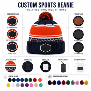 Fabricante de Gorros de Punto Personalizados al por Mayor, Gorros de Invierno de Marca Privada con Pompón y Borde Plegado - Product Image 3