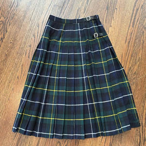 Jupe écossaise traditionnelle pour femmes, plissée, en laine verte, motif tartan Campbell d'Argyll - Product Image 1