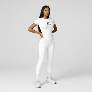 Wholesale Solid <b>Pattern</b> Women's High Waist Quick Dry Yoga <b>Leggings</b> Customizable OME Service with Elastic Waist Closure Pant - Product Image 3