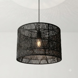 Wholesale <b>Natural</b> Wicker Lampshade Handwoven Handmade Rattan Pendant Hanging Lamp Eco Friendly For Home Decor - Product Image 1