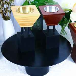 Quemador de Incienso Moderno Hecho a Mano de Madera de Acacia Árabe con Soporte de Metal, Lujoso y Festivo para Ramadán y Eid, Mabkhara - Product Image 2