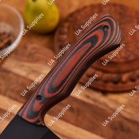 Couteau de cuisine vintage ambidextre en cuir écologique, forgé à la main, de qualité industrielle, avec revêtement en poudre noire, par UA Supplies