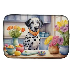 Tappetino Assorbente per Asciugatura Piatti a Tema Dalmata, Decorazione Pasquale per Cucina, Ideale per Proprietari di Animali Domestici - Product Image 1