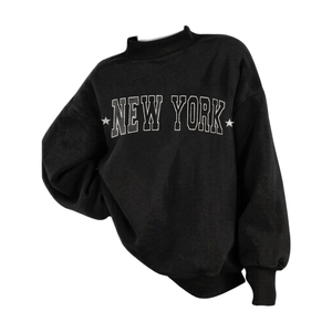 Mockneck OEM/ODM pour femmes, 100% coton, respirant, impression de logo personnalisée, streetwear uni. - Product Image 1