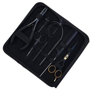 Kit d'outils pour extensions capillaires en acier inoxydable : Pince à sertir pour micro-perles, Coupe-keratine, Pince pour extensions à bandes, Outils à boucles pour cheveux - Product Image 1
