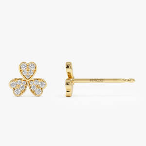 Pendientes de Trébol con Pavé de 14K, de Plata de Ley 925, con Cristales de Moissanita, Ideales para Boda o Compromiso - Product Image 4