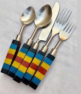 Food Grade Eco Friendly American Style 18/8 Stainless Steel <b>Flatware</b> <b>Set</b> with Durable Mirror Polish Resin Handles At Best Price - Product Image 2