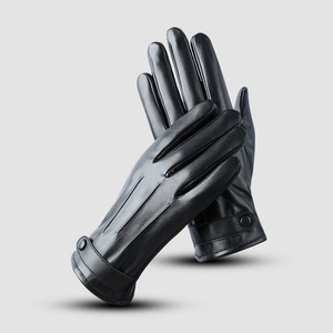 ถุงมือหนังสีดำแบบเรียบง่ายสำหรับสวมใส่ลำลองในฤดูหนาว - Product Image 2