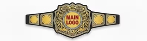 Ceinture de championnat de lutte personnalisée en cuir noir plaqué or avec logo personnalisé, ceinture de championnat personnalisée - Product Image 6