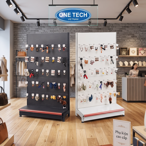 Color Customization Anti-rust Stable Perforated back gondola shelving with hook Freestanding Vertical Light Duty Supermarket - Product Image 1