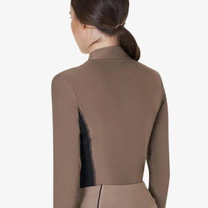 Chemises d'équitation à manches longues personnalisables pour femmes, style western, écologiques, avec fermeture éclair, compression, en coton, couche de base - Product Image 2