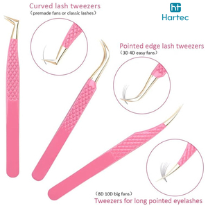 Elegant Pink Matte Finish with Gold Tips High-Precision Ergonomic Textured Handle For Maximum Control Stainless Steel Tweezers - Product Image 4