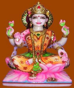 Bustes de lxmi et Ganesha, figurines en marbre - Product Image 3