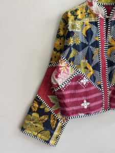 Reversible Short Kantha Coat For Women Boho Handmade <b>Patchwork</b> Trendy Overcoat <b>Jacket</b> - Product Image 3