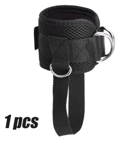 สายรัดข้อเท้า 1 ชิ้นสำหรับเครื่องออกกำลังกายแบบสายเคเบิล, ปรับได้, สวมใส่สบาย, ทำจากนีโอพรีน, เสริมความแข็งแรงด้วยห่วงรูปตัว D สองวง, สายรัดข้อเท้าคุณภาพพรีเมียมสำหรับผู้ชายและผู้หญิง - Product Image 1