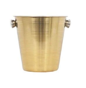 Stainless Steel Ice Bucket Round Industrial Design Handmade Metal <b>Cooler</b> for Party Beverage Tubs Wedding Party Ice Bucket - Product Image 1