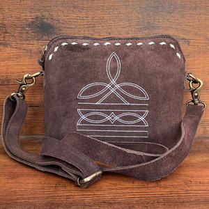 Nouveauté Designer Marques célèbres Sac à bandoulière en cuir suédé véritable de marque Boot Stitch Sac à main de luxe occidental pour femmes - Product Image 3