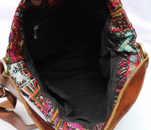 Sac à main vintage Banjara Boho en cuir véritable fait à la main, style bohème, sac de shopping, décoration brodée à la main, sacs de créateurs - Product Image 5