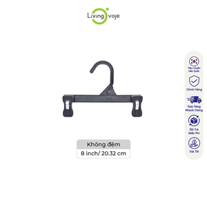 Lot de 10 cintres en plastique de 8 pouces avec pinces (sans coussinets en caoutchouc) – Organisateur de placard durable – OEM disponible - Product Image 1