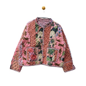 Handmade Ấn Độ Reversible cotton chần phụ nữ của nóc Áo khoác giản dị chắp vá in áo đứng thoáng khí ngoài trời mùa hè - Product Image 1