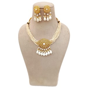 RAY FINE ORNATES Vintage Engagement <b>Ruby</b> CZ Gold Plated Bridal Wedding Choker <b>Necklace</b> Set IGI Certified Pink White Jewelry - Product Image 1