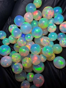 Opales d'Éthiopie naturelles, cabochons ovales, multi-feu, pierres précieuses en vrac, pierres rondes polies pour la fabrication de bijoux - Product Image 4