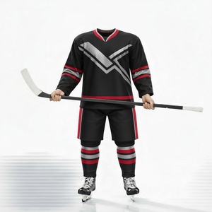 Maillot de hockey sur glace prêt pour le match, kit sportif personnalisé, polyester respirant, uniforme d'équipe sublimé, grande taille - Product Image 3