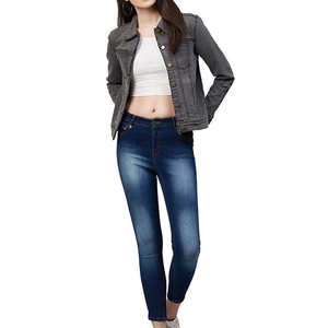 Veste en jean pour femme, modèle tendance, avec design personnalisé, idéale pour l'extérieur, prix raisonnable, fabrication OEM - Product Image 4