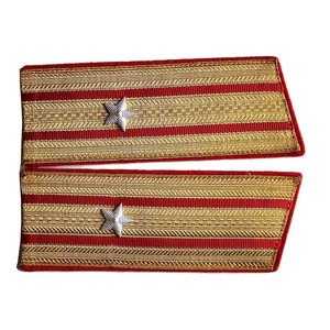 Épaulettes brodées à la main en fil de bullion découpé au laser, personnalisées pour la défense personnelle, faites à la main avec couleur et forme sur mesure - Product Image 1