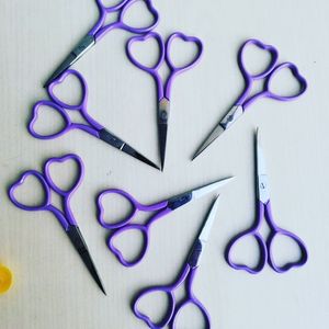 Ciseaux de broderie professionnels en acier inoxydable à poignée thermolaquée multicolore, lame à pointe arrondie pour cheveux, pour droitiers - Product Image 4