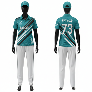 Uniforme de Cricket para Mujer, 160 GSM, Poliéster Transpirable Interlock, Panel Diagonal Amarillo y Gris, Logotipo Personalizado por Sublimación, Conjunto para Partido de Equipo - Product Image 3