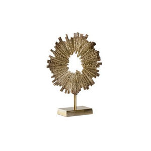 Vente Flash : Sculpture Moderne Ronde en Métal Doré, Ornement Décoratif pour la Maison, Statue d'Accent Décorative en Aluminium pour Table de Salon - Product Image 3