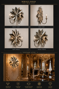 Jansons Company Venetian Baroque Luxury Glass Mirror <b>Wall</b> <b>Sconce</b> | Elegant Handmade Antique Style Decorative <b>Lighting</b> Ornate - Product Image 3