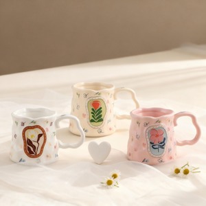 Mug en céramique le plus vendu avec motif floral, finition mate rose, design mignon pour usage domestique - Product Image 3