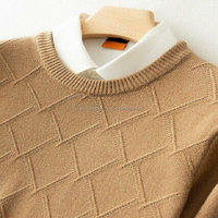 Hochwertiger Herren Herbst-Winter Langarm Anti-Falten Kaschmir Gestrickter Wollpullover Strickwaren Hersteller Individuelles Design Logo