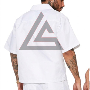 Conjunto Deportivo de Algodón Ecológico Personalizado, Talla Grande, Ligero, Cómodo, Corte Regular, Transpirable, Cuello Camisero, Conjunto Corto para Hombre - Product Image 5