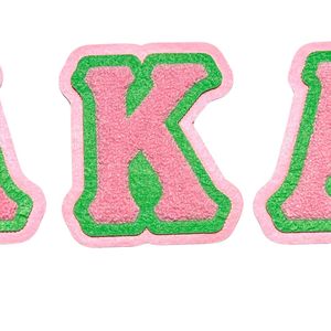 Patch en chenille Alpha <span class=keywords><strong>Kappa</strong></span> Alpha rose, vert et blanc, brodé, avec lettres appliquées, pour veste, <span class=keywords><strong>sweat</strong></span>-shirt, chapeau, vêtements - Product Image 6