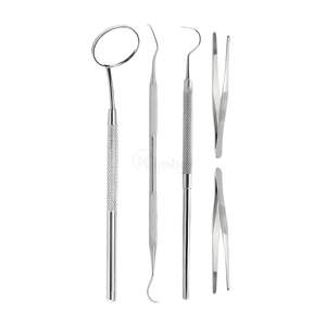 Kit Básico de 3 Piezas para Examen Dental, Espejo, Sonda y Pinzas de Acero Inoxidable, Uso Clínico y de Diagnóstico, Fabricante Profesional - Product Image 1