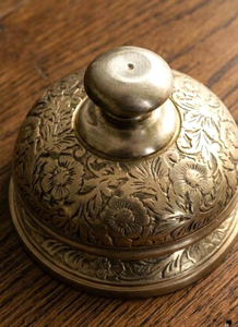 <b>Brass</b> Floral Service <b>Bell</b> Vintage Embossed Press <b>Bell</b> Decorative Reception Counter <b>Bell</b> for Hotel Restaurant Office and Home - Product Image 4