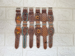 Correa de reloj de cuero genuino suave de repuesto, diseño floral bohemio occidental, hecha a mano, la más vendida de 2026 - Product Image 6