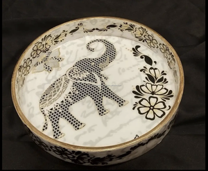 La más nueva bandeja de servicio de madera pegatina calcomanía impresión vajilla Hotel hogar mesa de comida bandeja al por mayor plato redondo té café bandeja de madera - Product Image 5