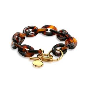 Artistic Epoxy Resin Chain With Brass Bangle Stack for Women Daily Wear Party Festive <b>Boho</b> Fashion Jewelry <b>Bracelet</b> Cuff - Product Image 1