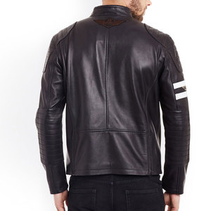 <b>Road</b> Men's PU Leather Motorcycle Jacket With Embroidered Patches Stand Collar Zipper Closure Biker Style Autumn Wear - Product Image 2
