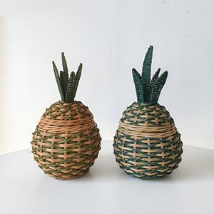 Cestas organizadoras de mimbre natural para bebés y niños pequeños, inspiradas en la forma de una fruta, estilo bohemio, entre las más vendidas. - Product Image 4