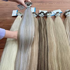 Precio al por mayor hasta un 30% más: Extensiones de cabello con punta de queratina, varios tipos (punta plana, punta K), texturas naturales lisas y onduladas, doble capa. - Product Image 6