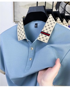 Camiseta de Lujo para Hombre 2026, Manga Corta, Estampado Animal, Estilo Casual de Negocios, Transpirable, Cómoda, con Logotipo Bordado, 100% Algodón - Product Image 6