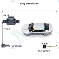 Caméra embarquée 4 voies DVR, boîte noire de voiture, outillage privé, avant 2K, gauche, droite, arrière 1080P