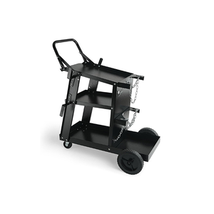 Chariot de soudage à 3 niveaux, robuste, en acier, avec support pour bouteille de gaz, étagères de rangement pour outils et chaînes de sécurité GAR050 - Product Image 1